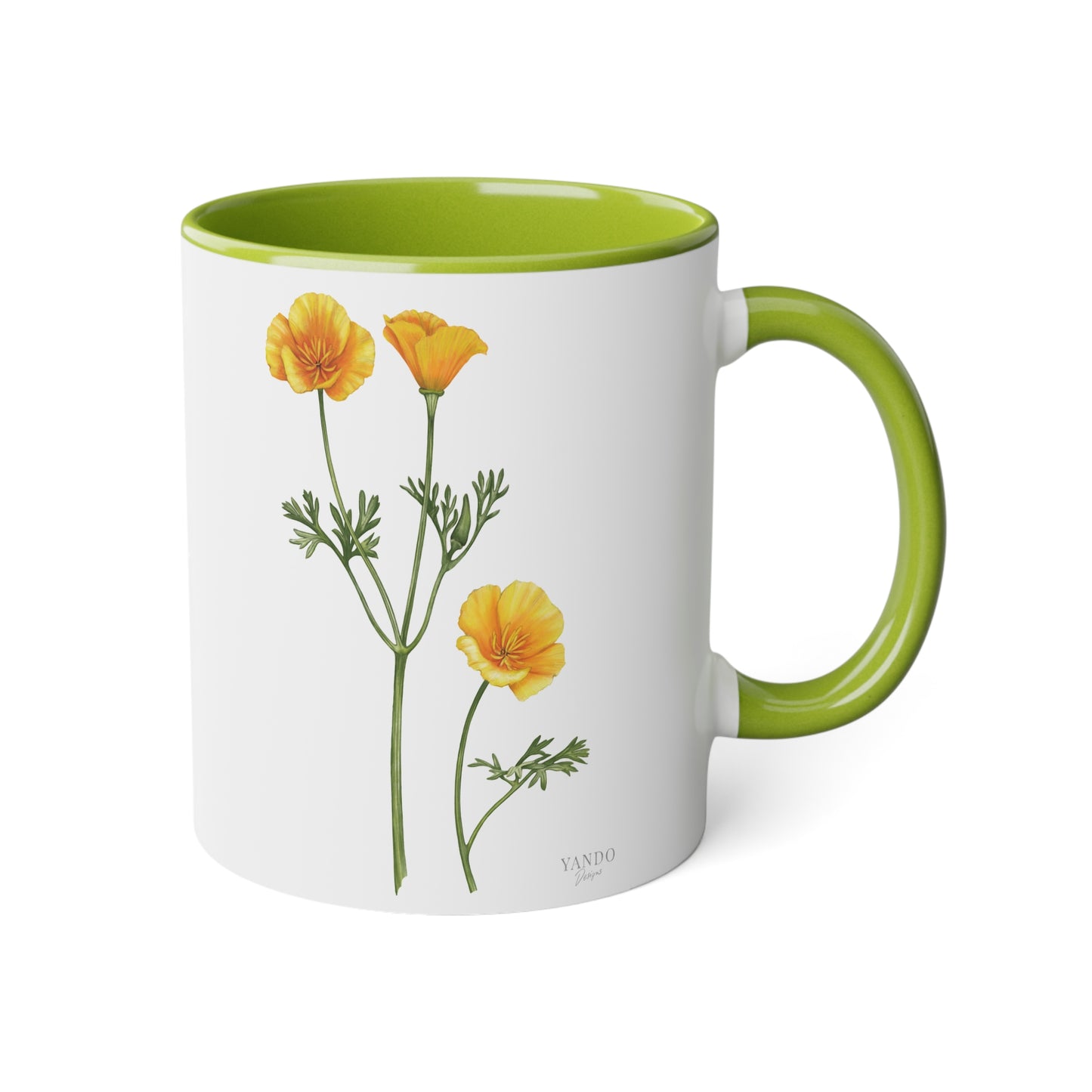 Tasse mit Goldmohn-Motiv