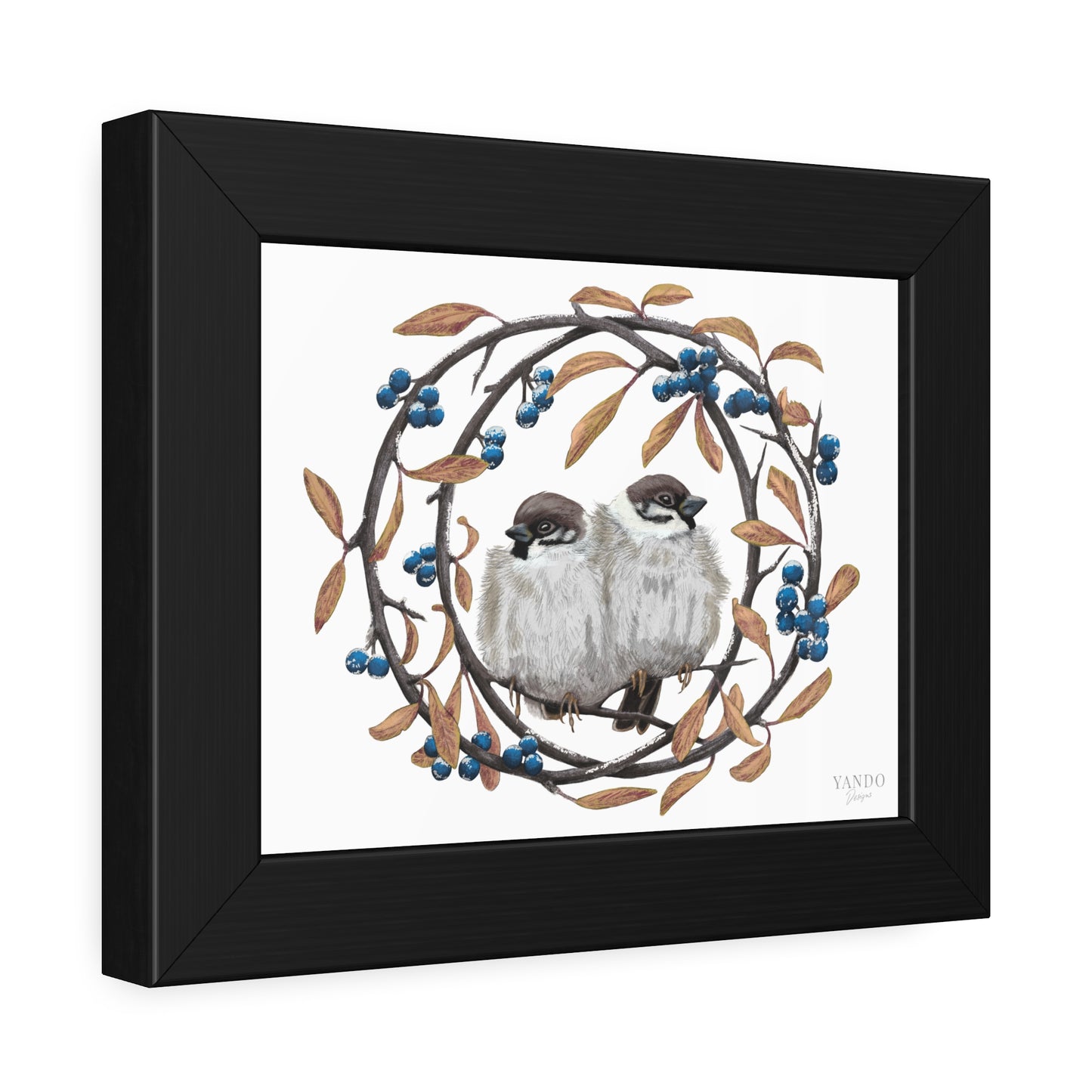 Fine art Druck gerahmt – Feldsperlinge