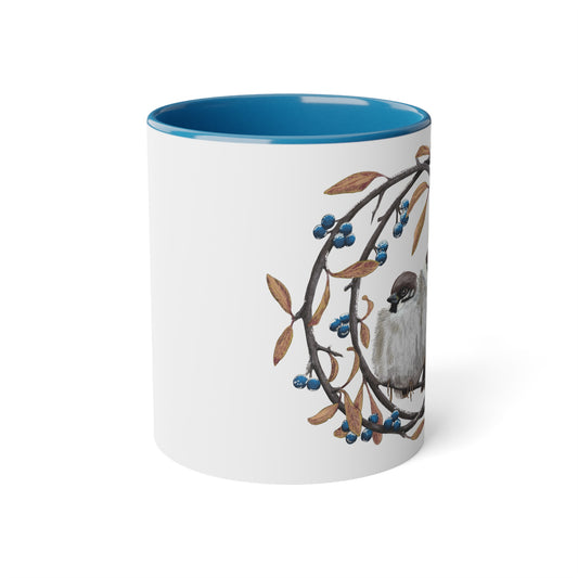 Tasse – Feldsperlinge und Schlehdorn