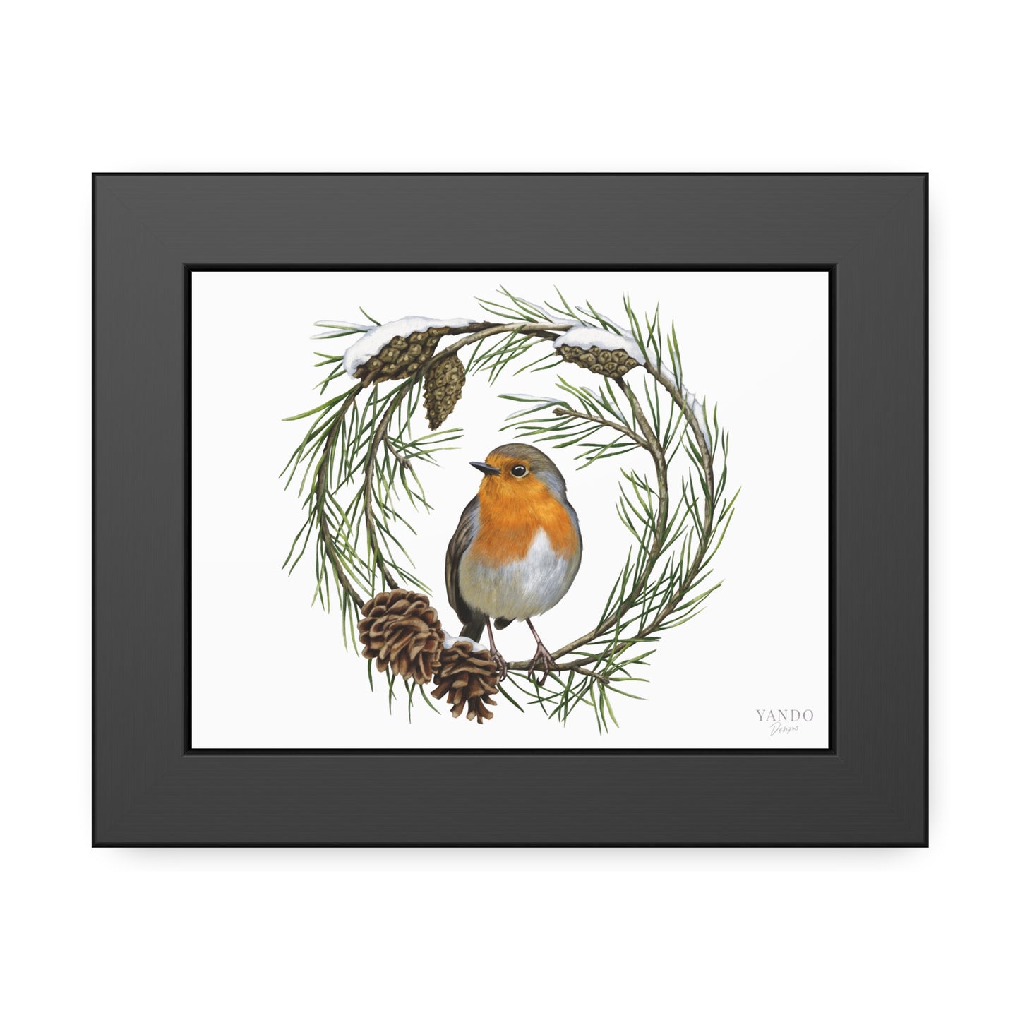 Fine art Druck gerahmt – Rotkehlchen