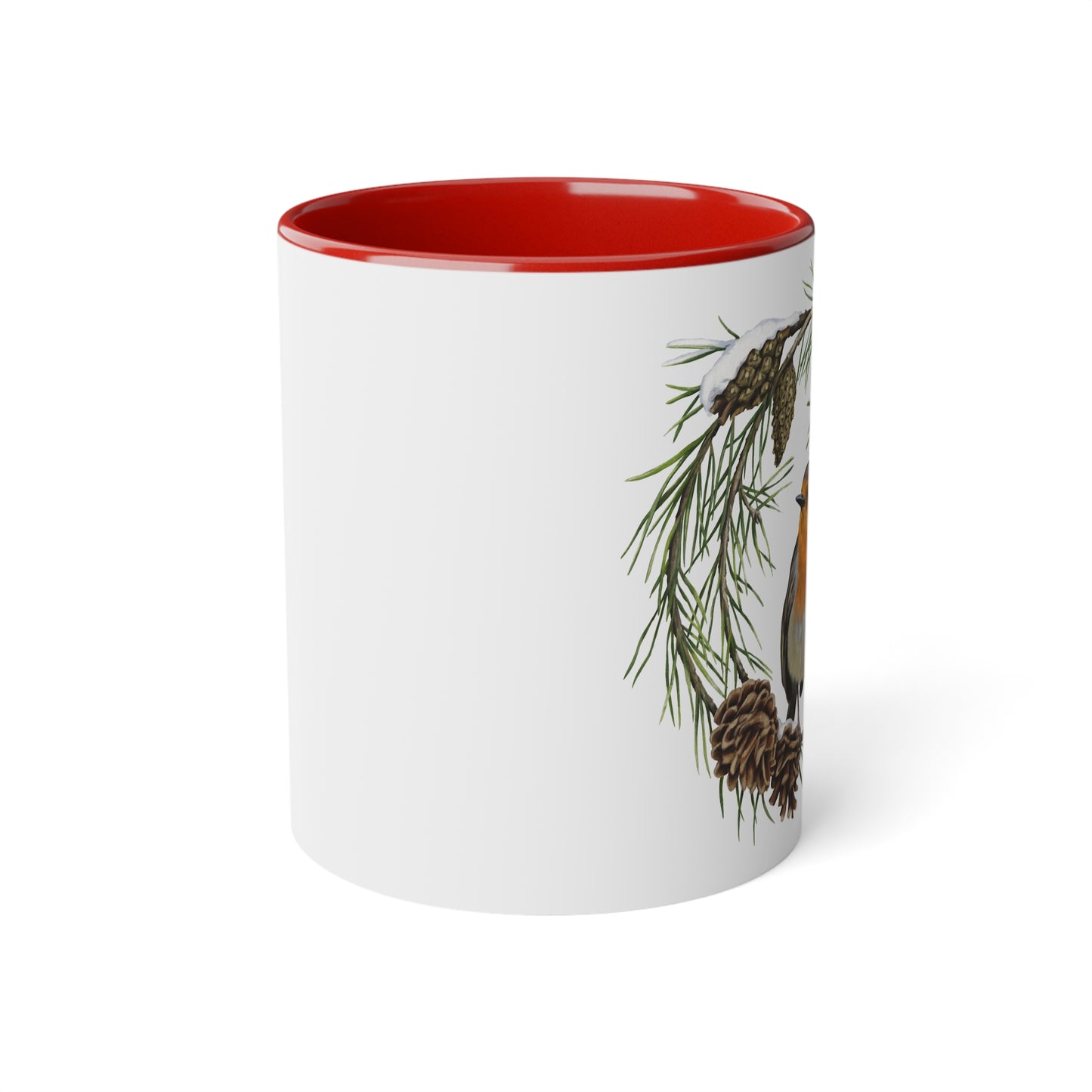 Tasse mit Rotkehlchen-Motiv