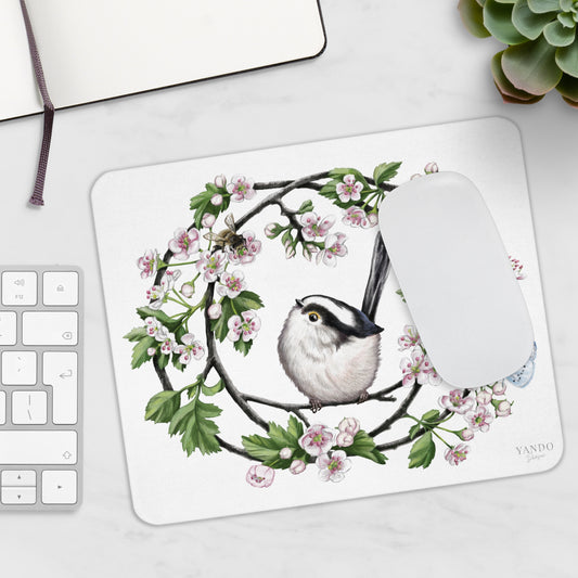 Mousepad – Schwanzmeise und Weißdorn