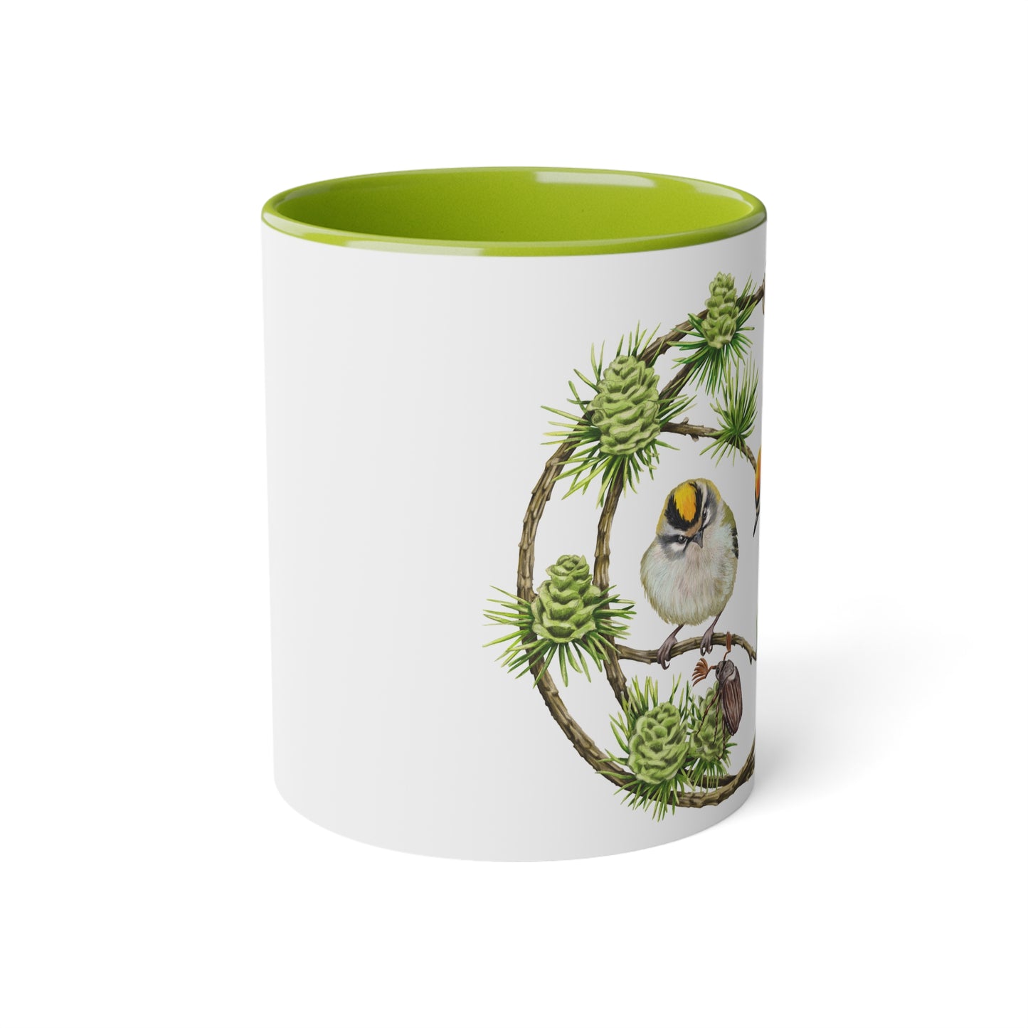 Tasse mit Goldhähnchen-Motiv