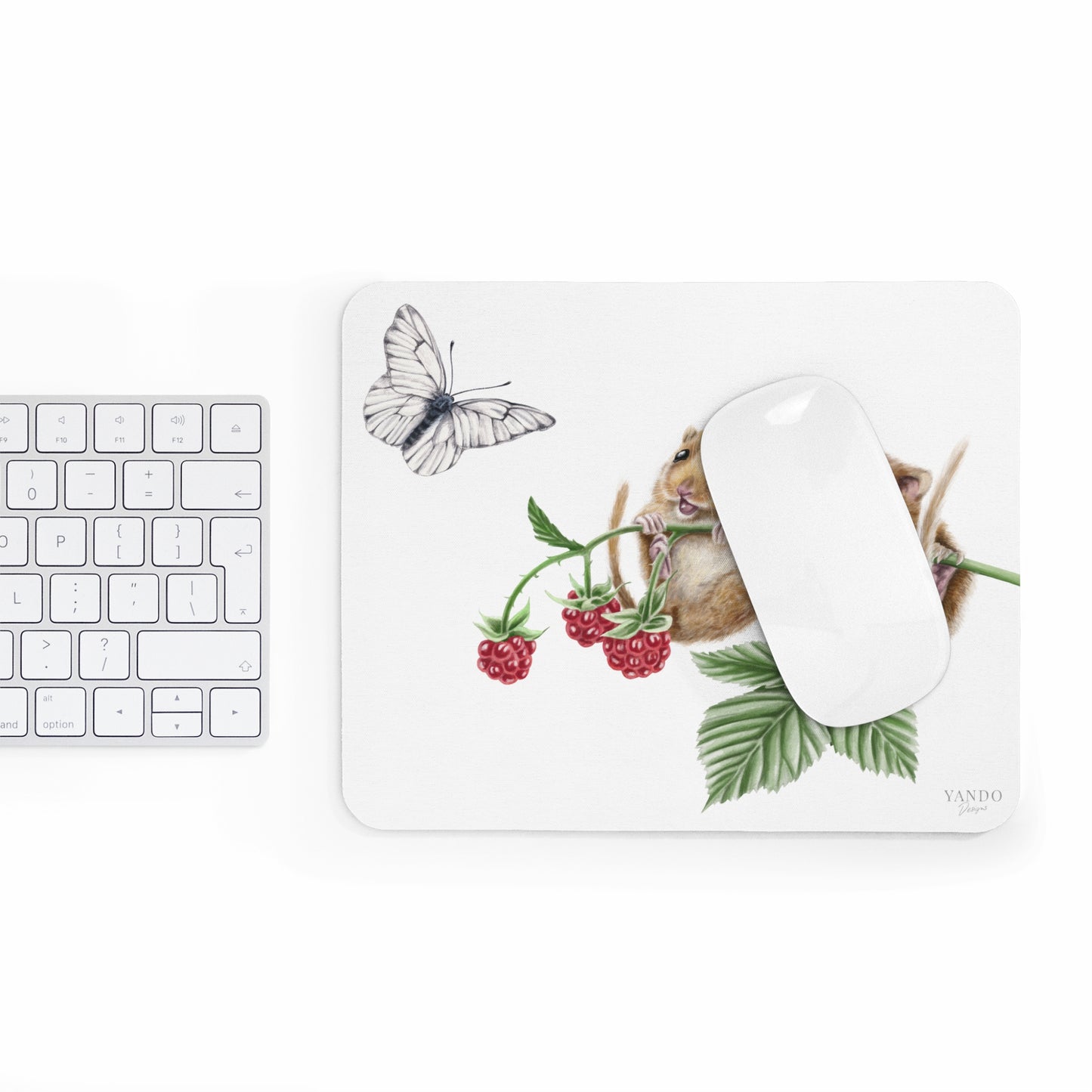 Mousepad – Haselmäuse und Himbeere