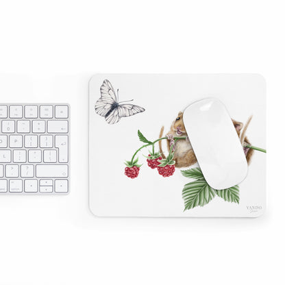 Mousepad – Haselmäuse und Himbeere
