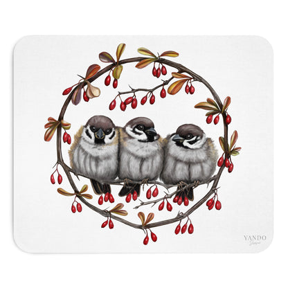 Mousepad – Feldsperlinge und Berberitze