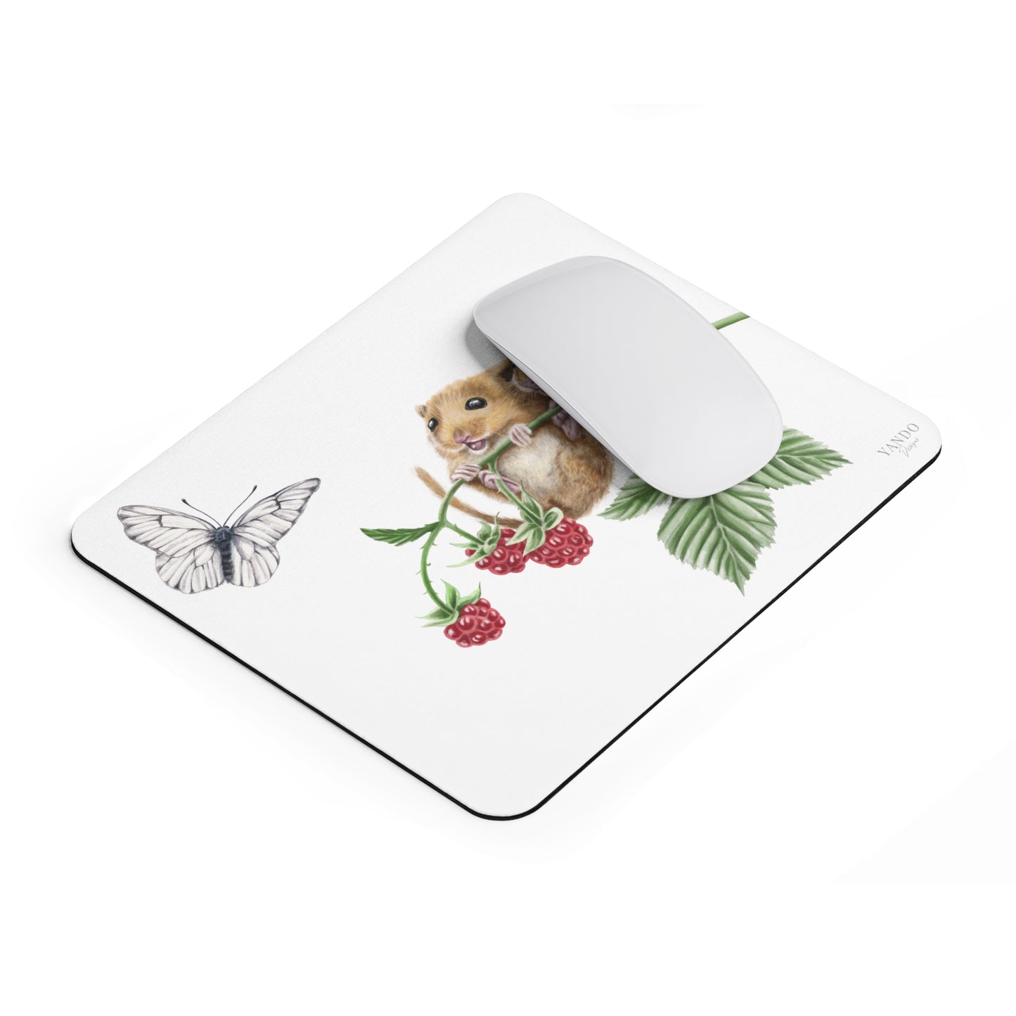Mousepad – Haselmäuse und Himbeere