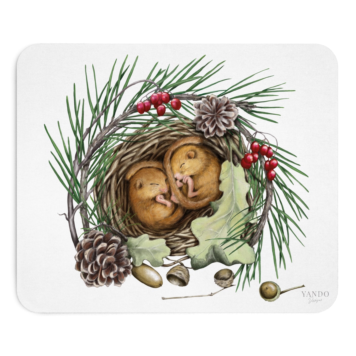 Mousepad Schlafende Haselmäuse