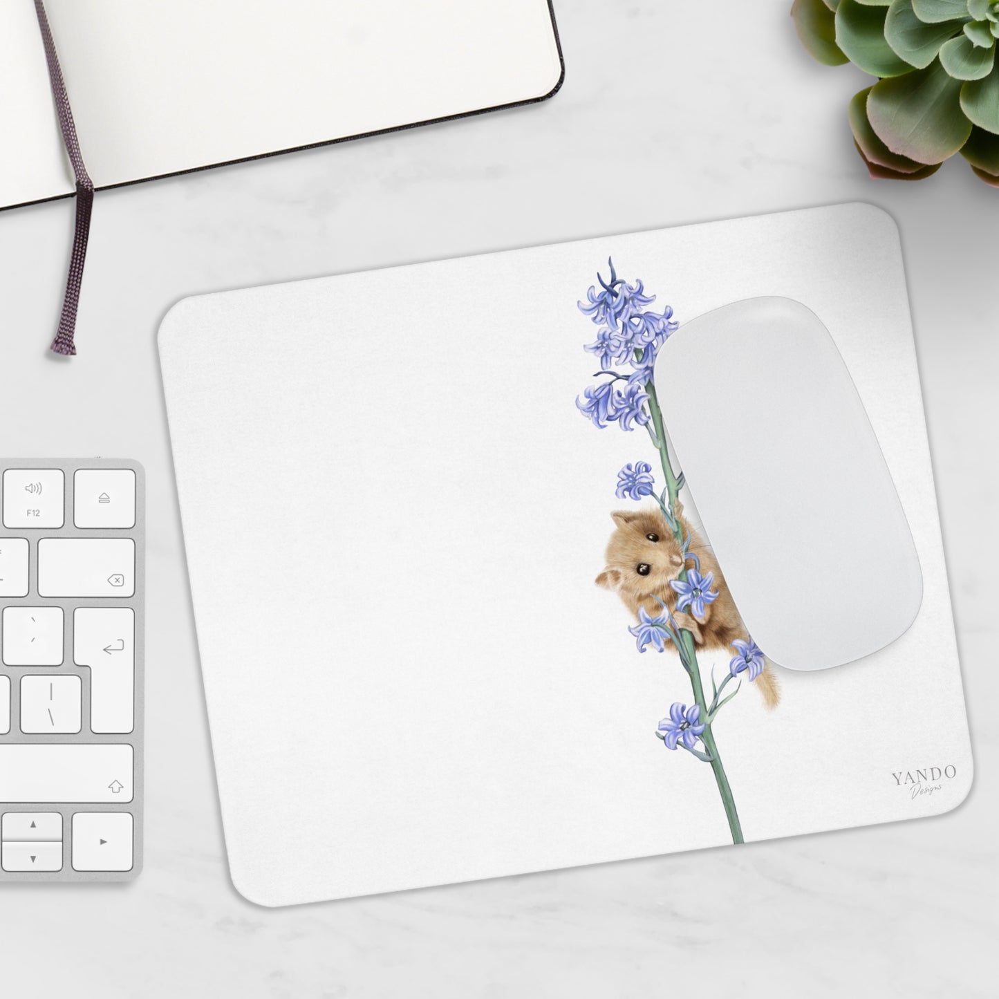 Mousepad – Haselmaus und Hasenglöckchen