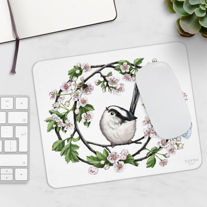 Mousepad – Schwanzmeise und Weißdorn