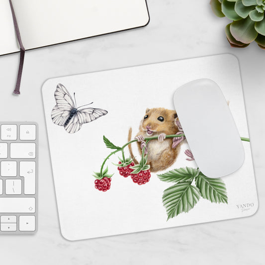 Mousepad – Haselmäuse und Himbeere