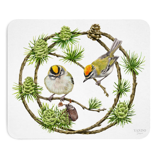 Mousepad – Sommergoldhähnchen und Lärche