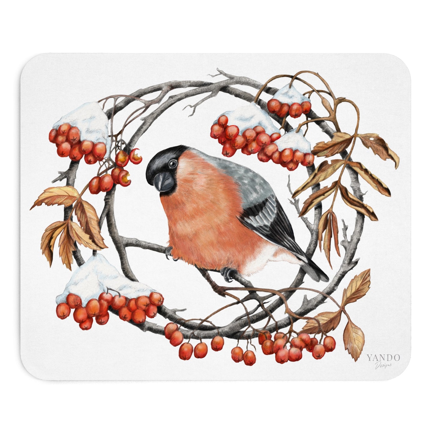 Mousepad – Gimpel und Eberesche