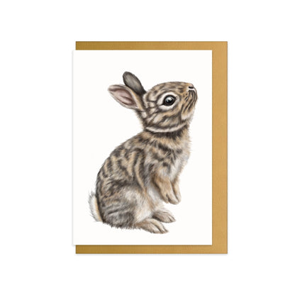 Kaninchen II Grußkarte – Naturpapier, handillustriert