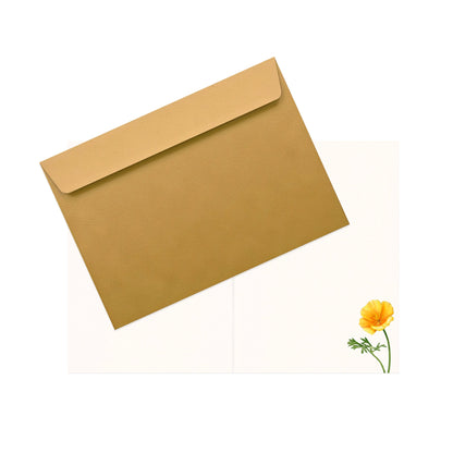 Innenseite hochkant — Grußkarte Haselmaus und Goldmohn mit Naturmotiv