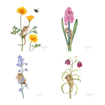 Haselmaus Blumen - Kunstdruck-Sammlung