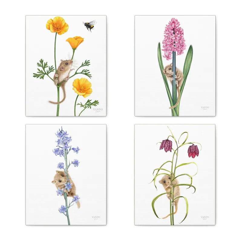 Haselmaus Blumen - Leinwand-Sammlung