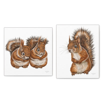 Eichhörnchen Leinwand-Sammlung – zwei Leinwandbilder auf Holzkeilrahmen