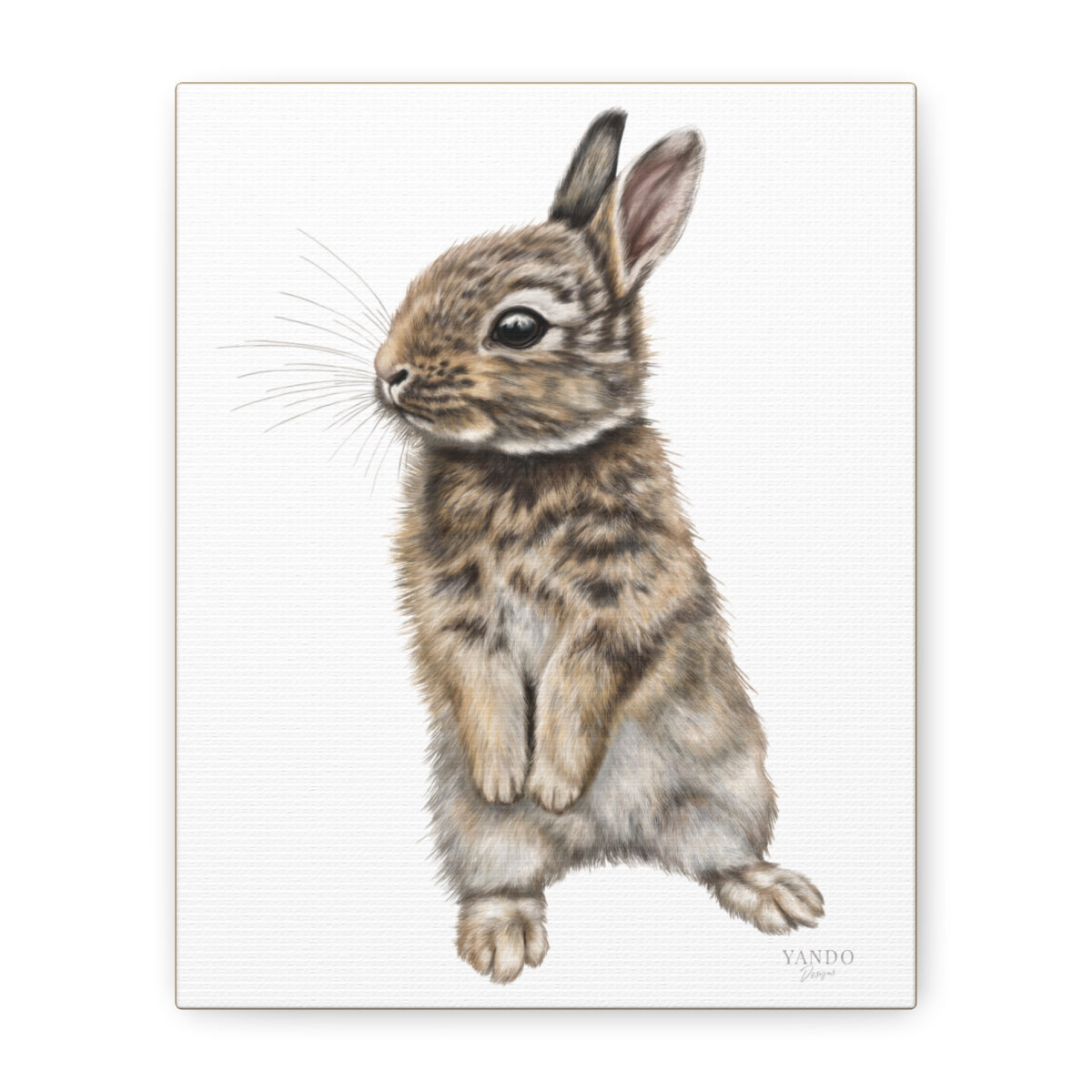 Kaninchen Leinwandbild – Wandbild auf Canvas, handillustriert