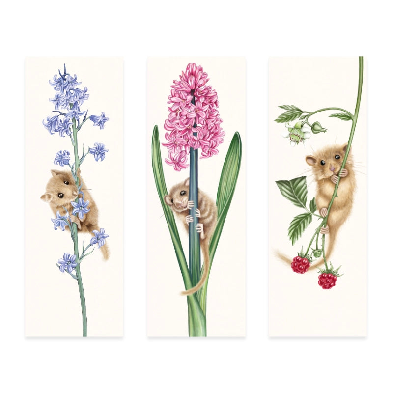 Lesezeichen-Set — handgemalte Lesezeichen mit Naturmotiven