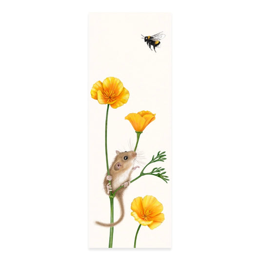 Lesezeichen Haselmaus und Goldmohn