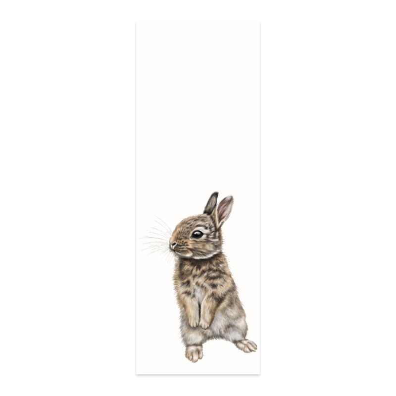 Kaninchen Lesezeichen – Naturmotiv auf Naturpapier, 5 × 15 cm