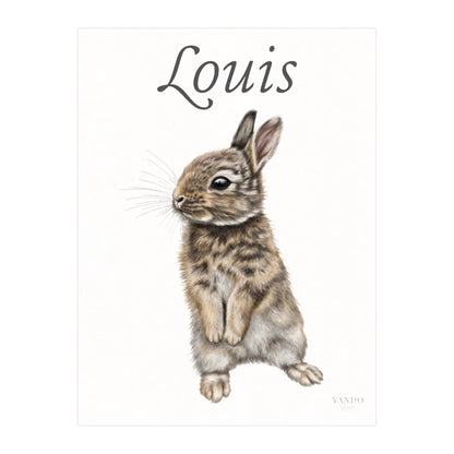 Personalisierter Kunstdruck Kaninchen mit dem Namen Louis