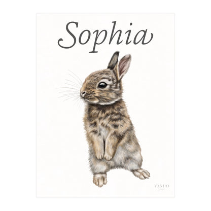 Personalisierter Kunstdruck Kaninchen mit dem Namen Sophia