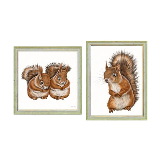 Eichhörnchen - Wandbild-Sammlung mit Holzrahmen