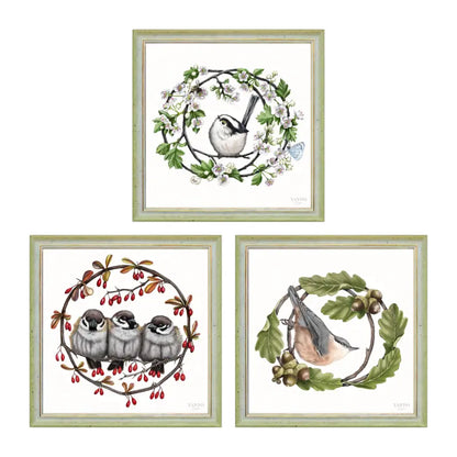 Garten- und Frühlingsvögel - 3-teiliges Wandbild-Set