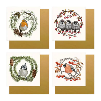 Grußkarten-Set Wintervögel
