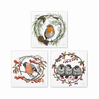 Heimische Wintervögel - Leinwand-Sammlung